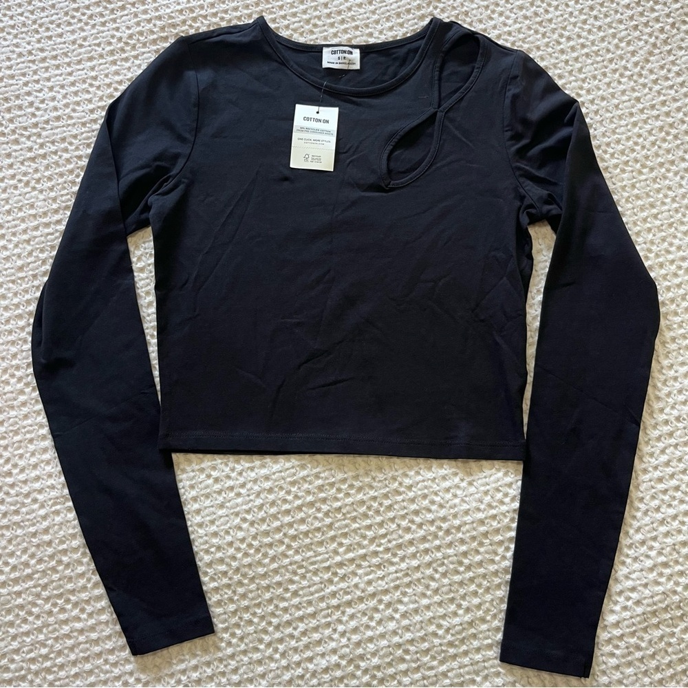 Cotton On Womens Keyhole Shoulder Long Sleeve Top Size S